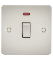 Knightsbridge Flat Plate 20A 1G DP Switch with Neon (Pearl)